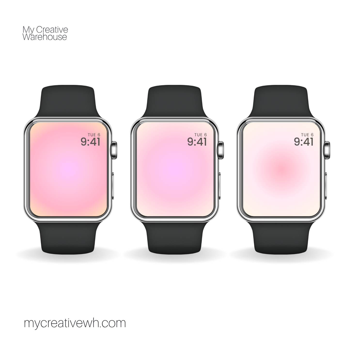 Coral Pink Summer Aura Gradient Apple Smart Watch Wallpaper