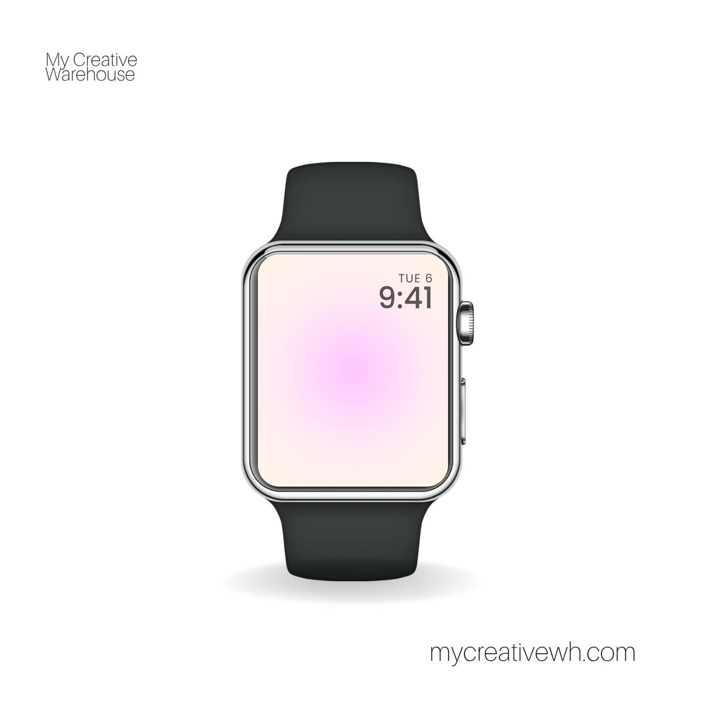 Coral Pink Summer Aura Gradient Apple Smart Watch Wallpaper