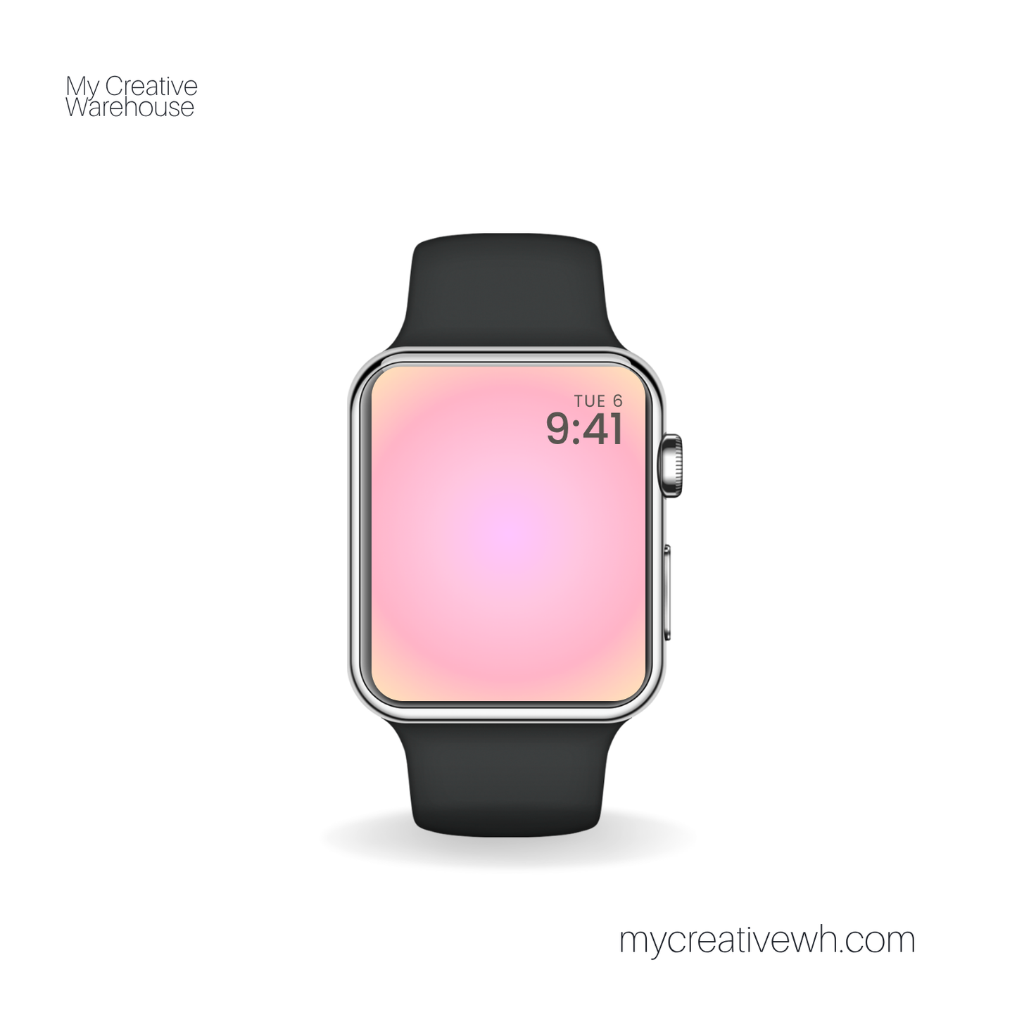 Coral Pink Summer Aura Gradient Apple Smart Watch Wallpaper