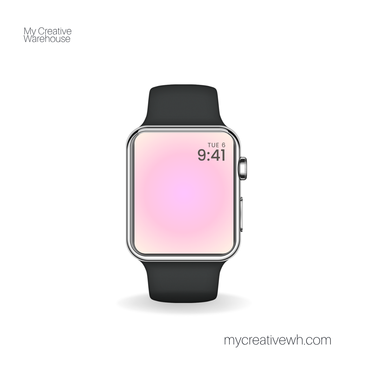 Coral Pink Summer Aura Gradient Apple Smart Watch Wallpaper