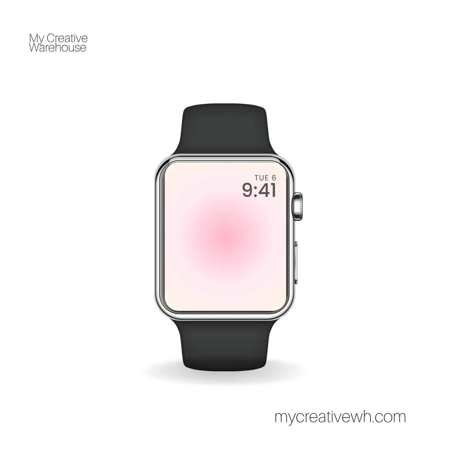 Coral Pink Summer Aura Gradient Apple Smart Watch Wallpaper