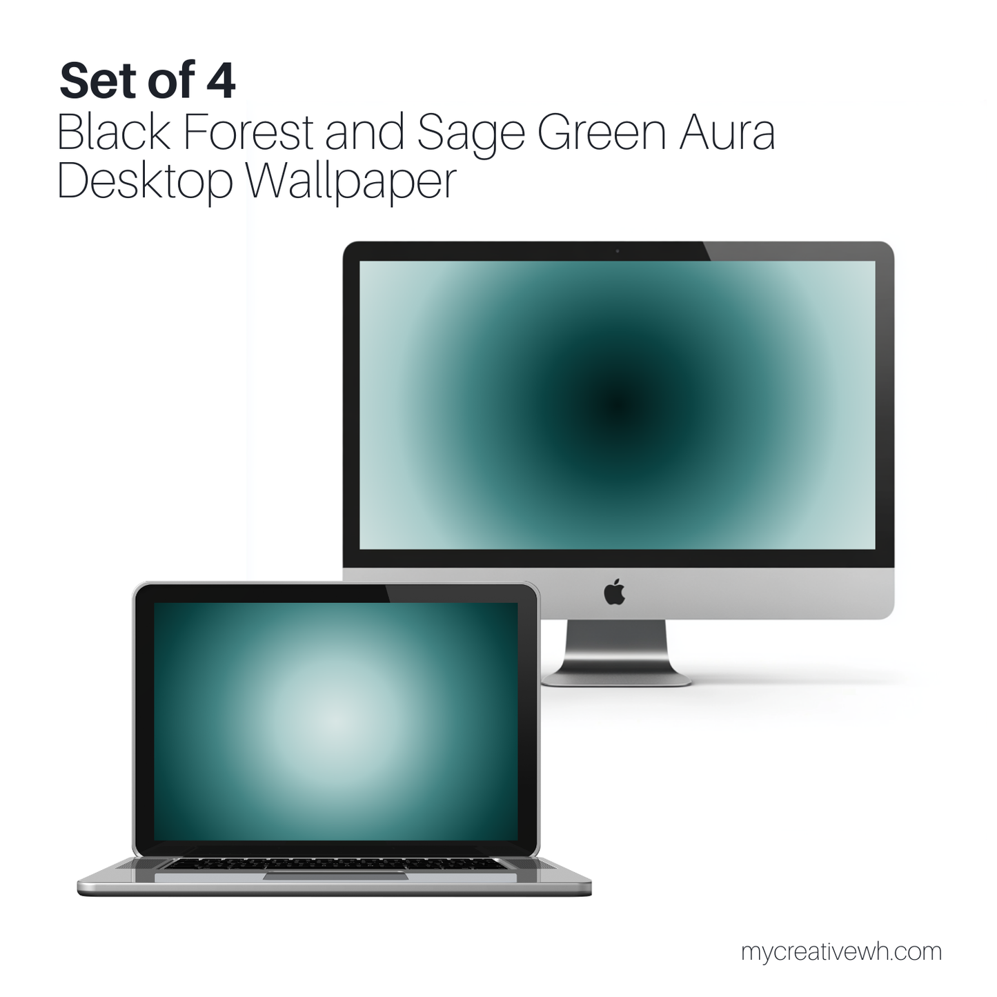 Black Forest and Sage Green Aura Desktop Wallpaper