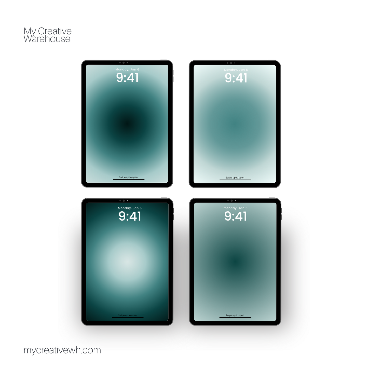 Black Forest and Sage Green Aura iPad Wallpaper