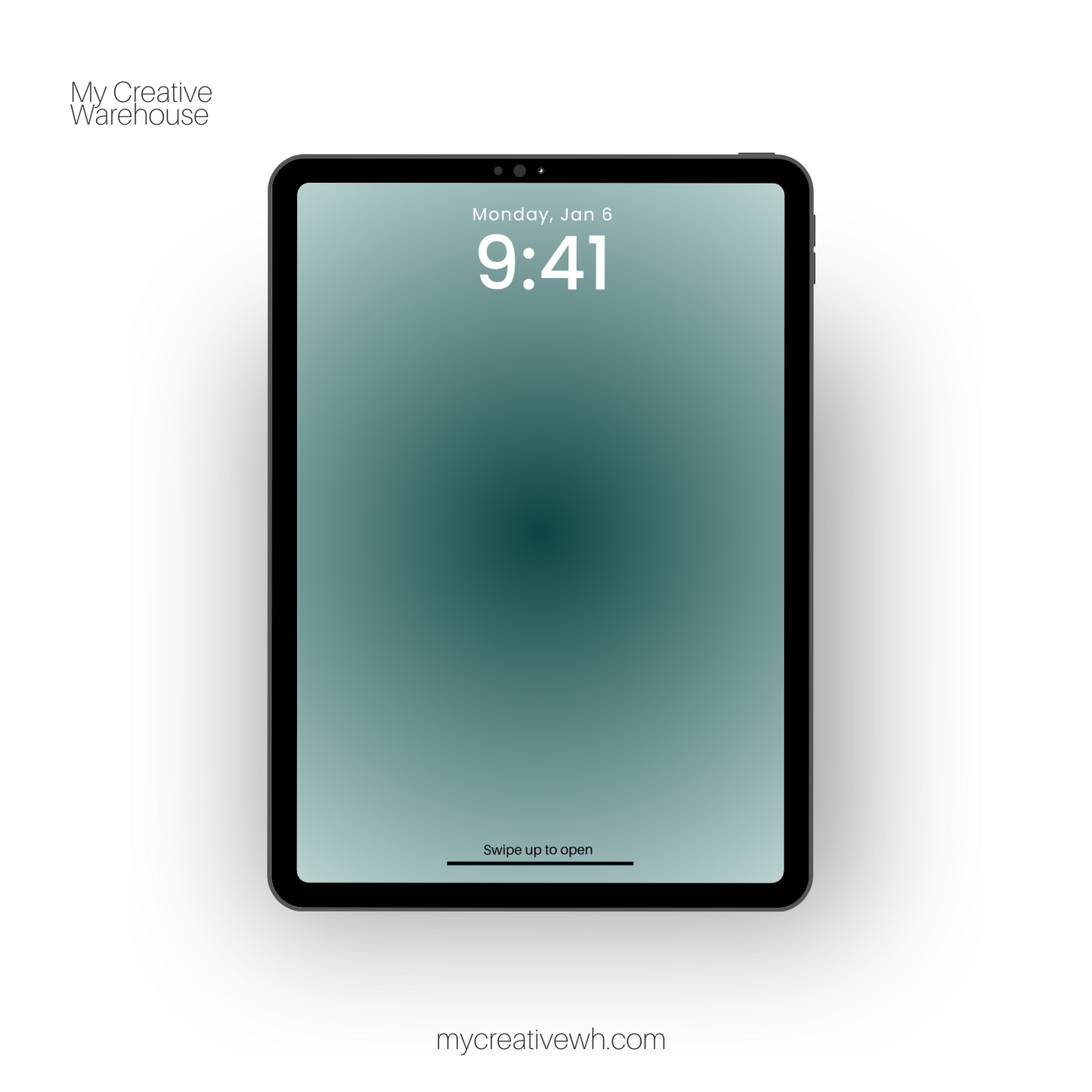 Black Forest and Sage Green Aura iPad Wallpaper