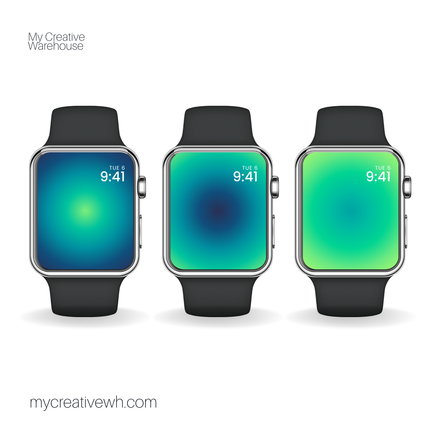 Blueberry Limeade Green and Blue Aura Apple Watch Wallpaper