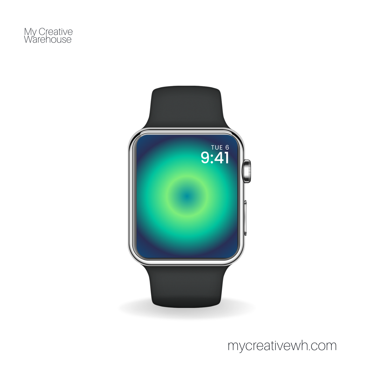 Blueberry Limeade Green and Blue Aura Apple Watch Wallpaper