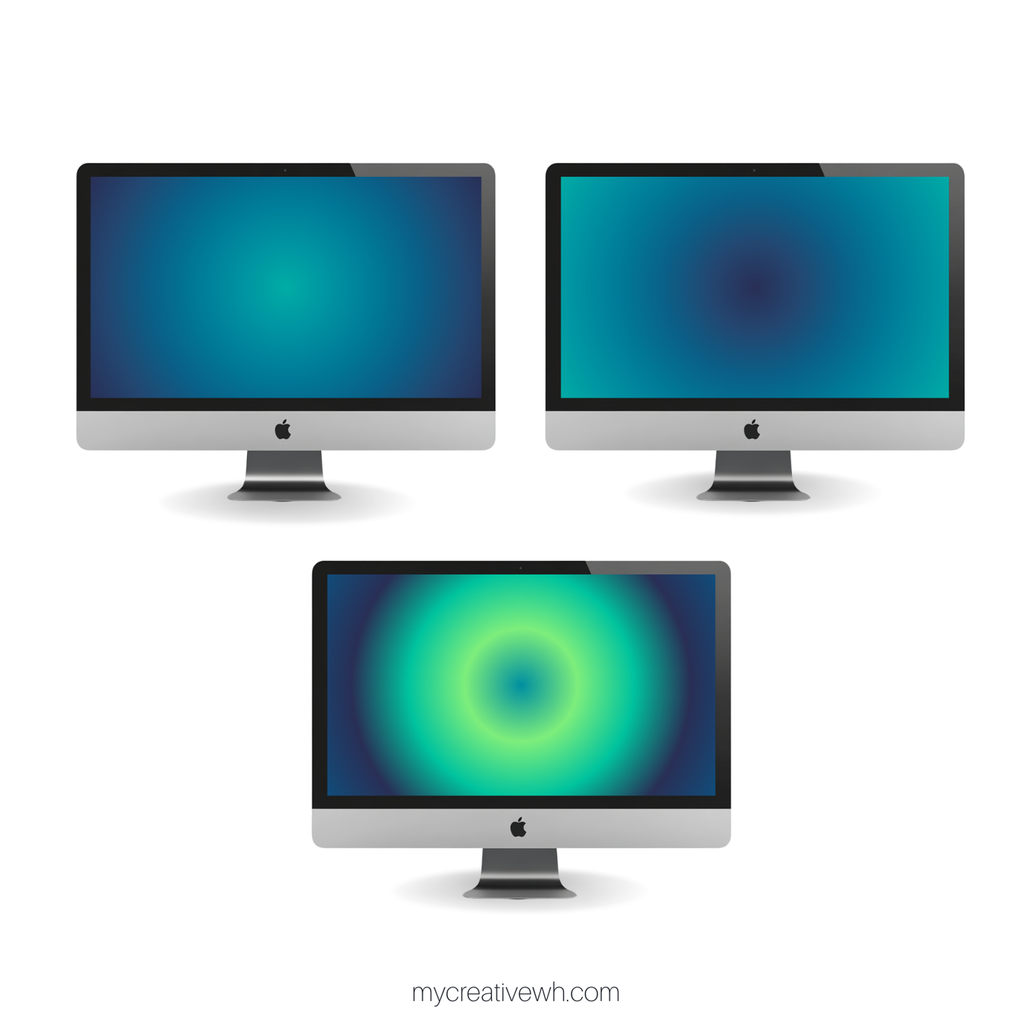 Blueberry Limeade Green and Blue Aura Desktop Wallpaper