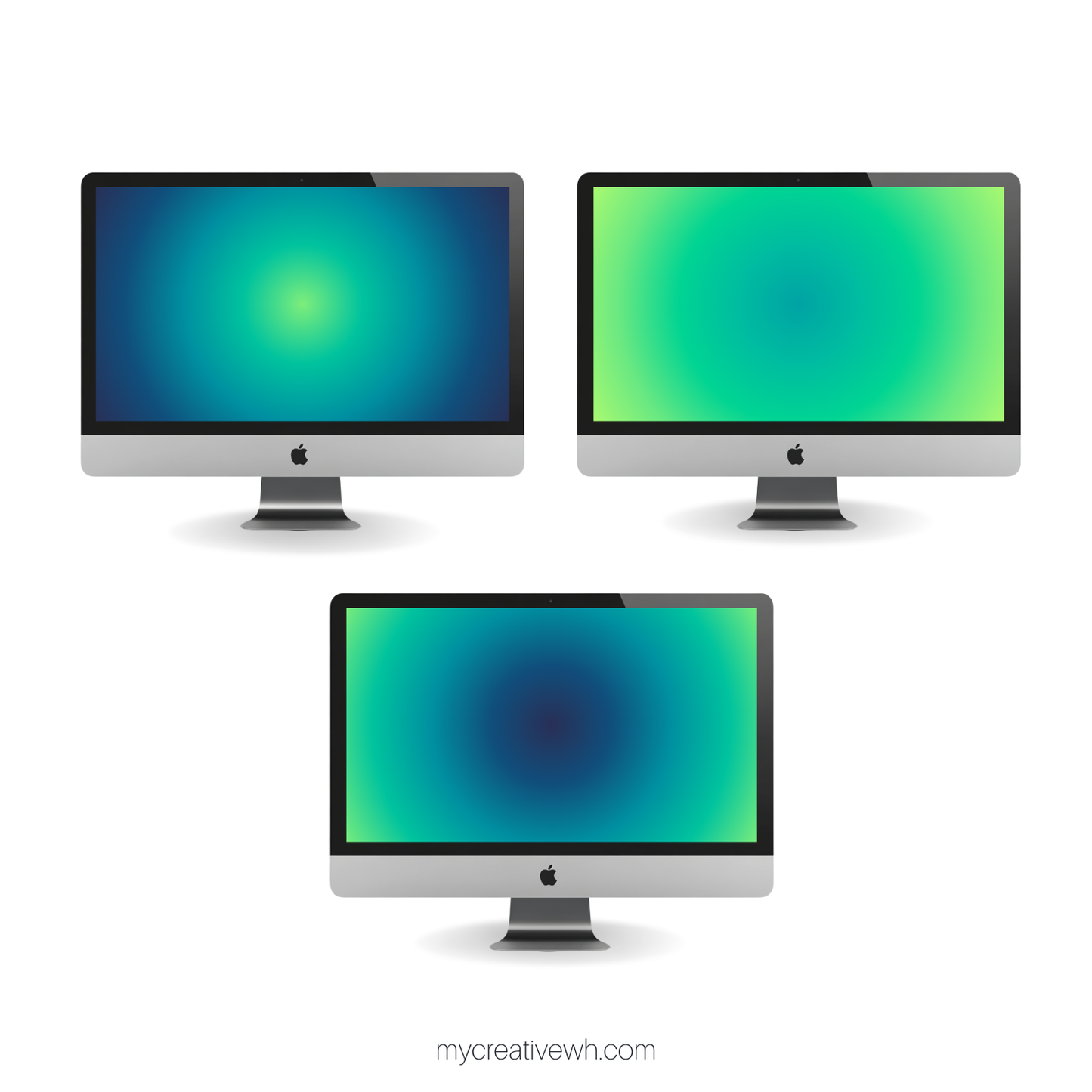 Blueberry Limeade Green and Blue Aura Desktop Wallpaper