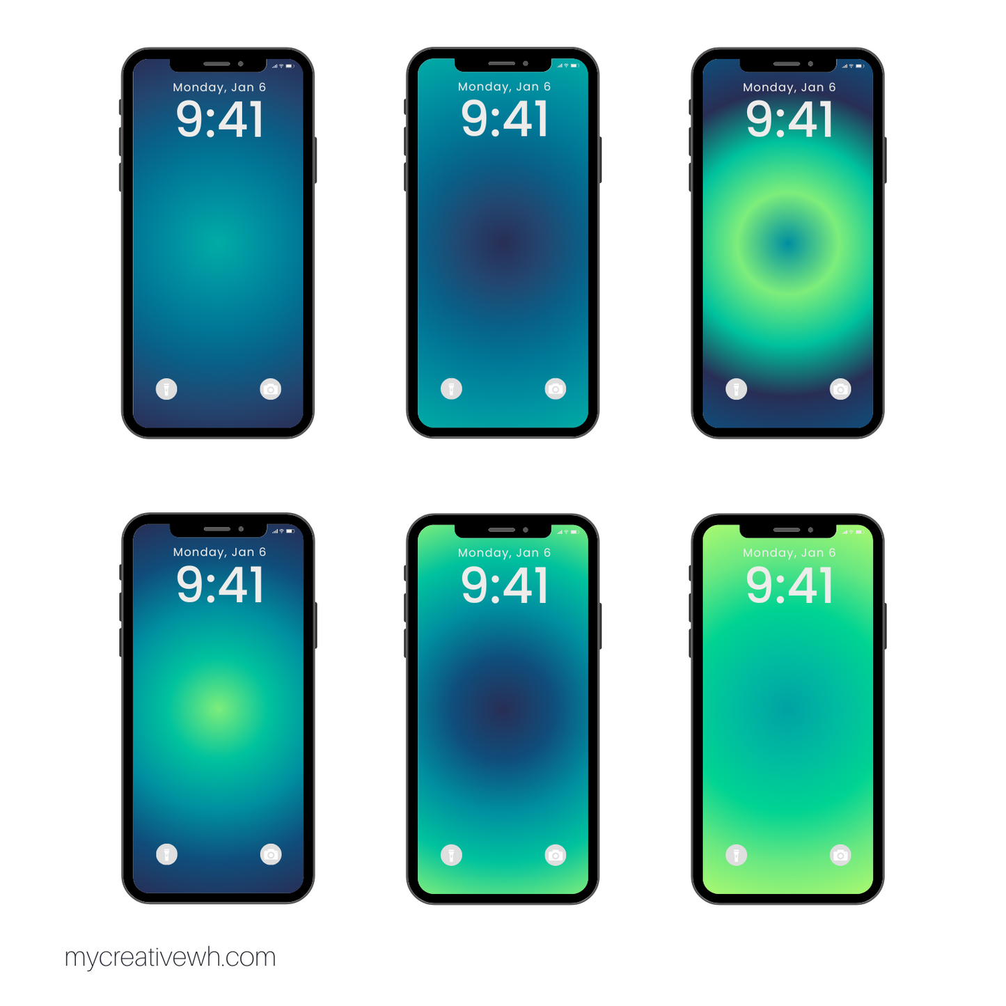 Blueberry Limeade Green and Blue Aura Phone Wallpaper