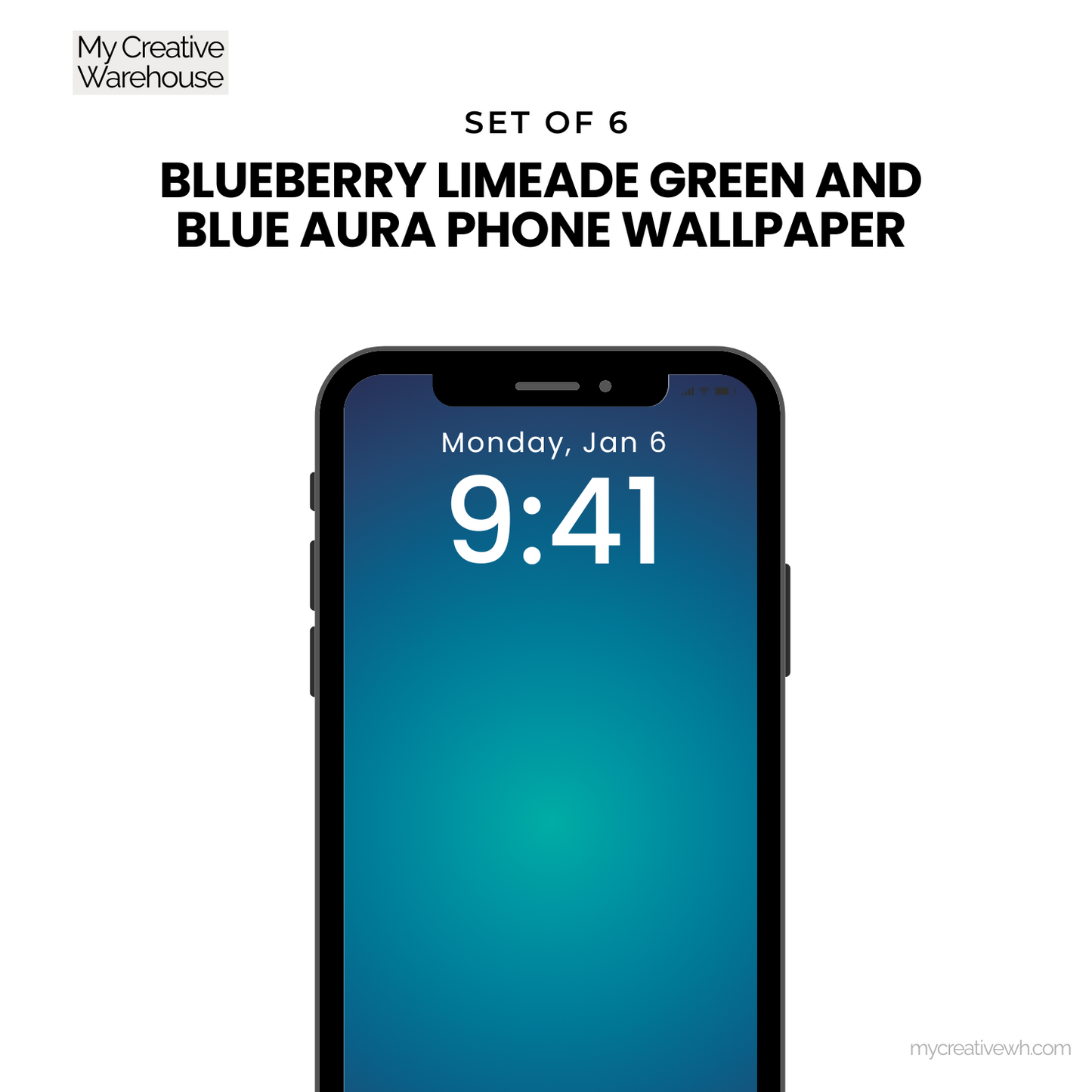 Blueberry Limeade Green and Blue Aura Phone Wallpaper