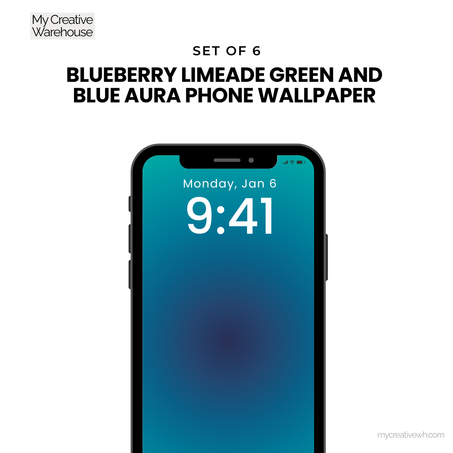 Blueberry Limeade Green and Blue Aura Phone Wallpaper