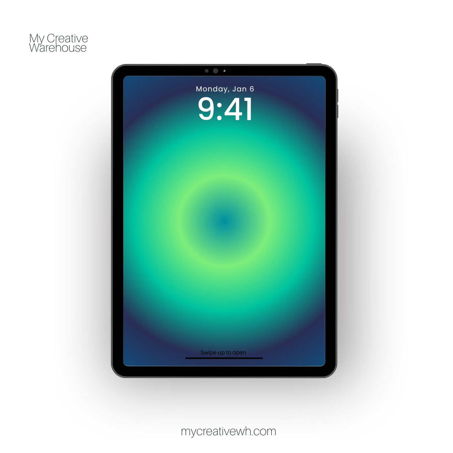 Blueberry Limeade Green and Blue Aura iPad Wallpaper