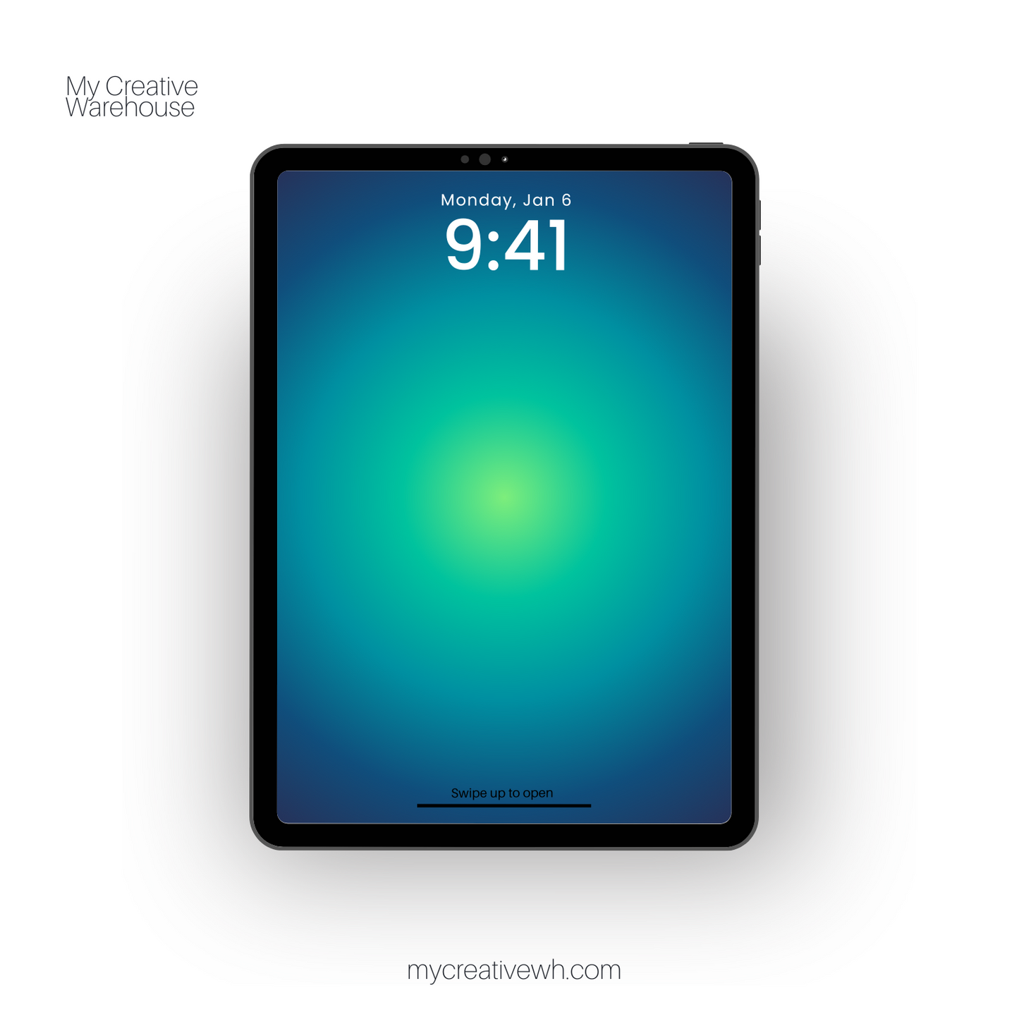Blueberry Limeade Green and Blue Aura iPad Wallpaper