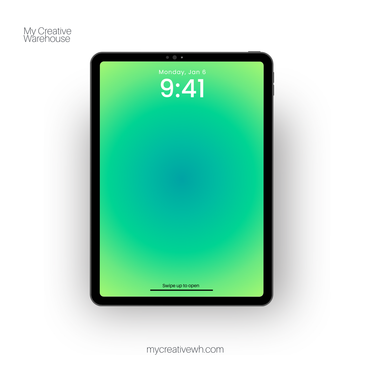 Blueberry Limeade Green and Blue Aura iPad Wallpaper