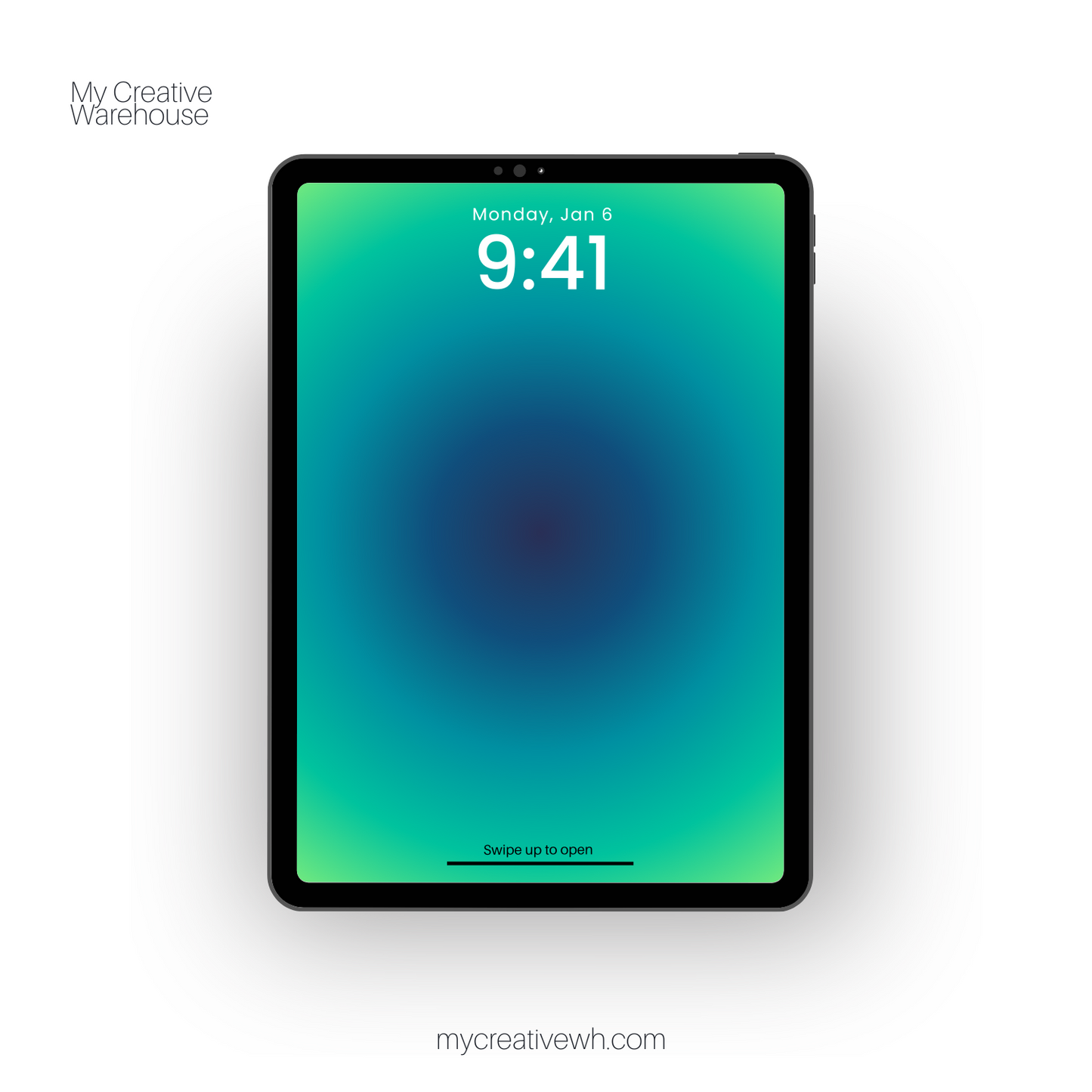 Blueberry Limeade Green and Blue Aura iPad Wallpaper