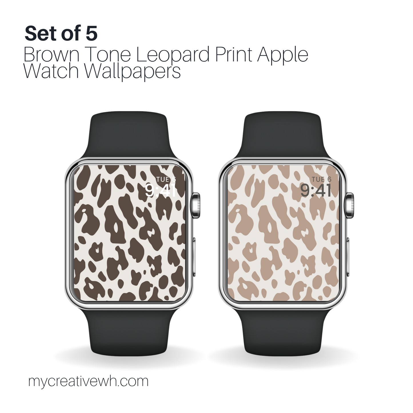 Brown Tone Leopard Print Apple Watch Wallpapers