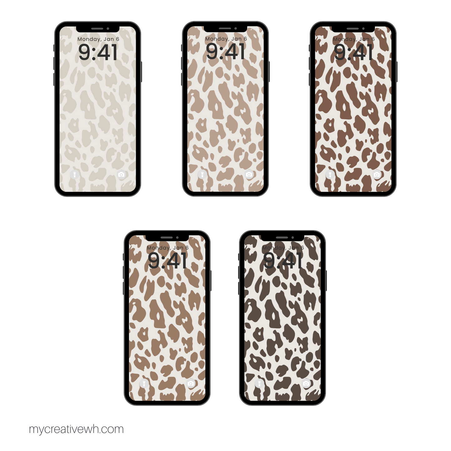 Brown Tone Leopard Print Phone Wallpapers