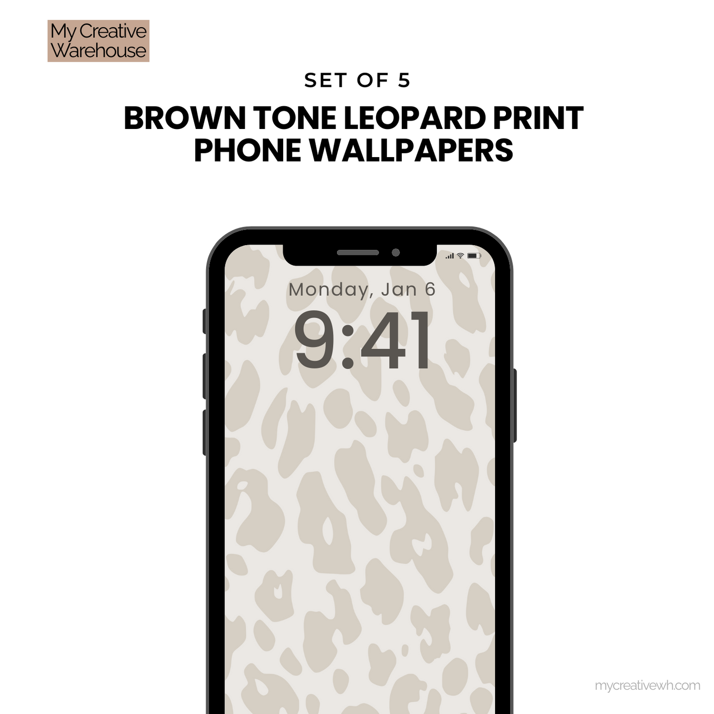 Brown Tone Leopard Print Phone Wallpapers