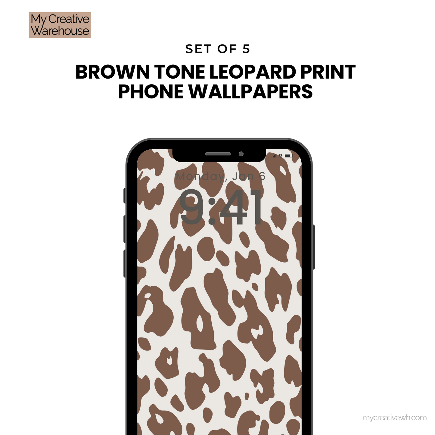 Brown Tone Leopard Print Phone Wallpapers