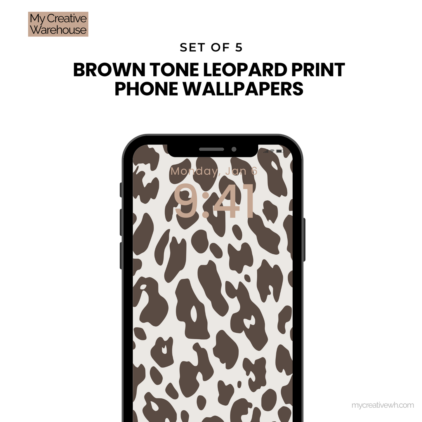 Brown Tone Leopard Print Phone Wallpapers