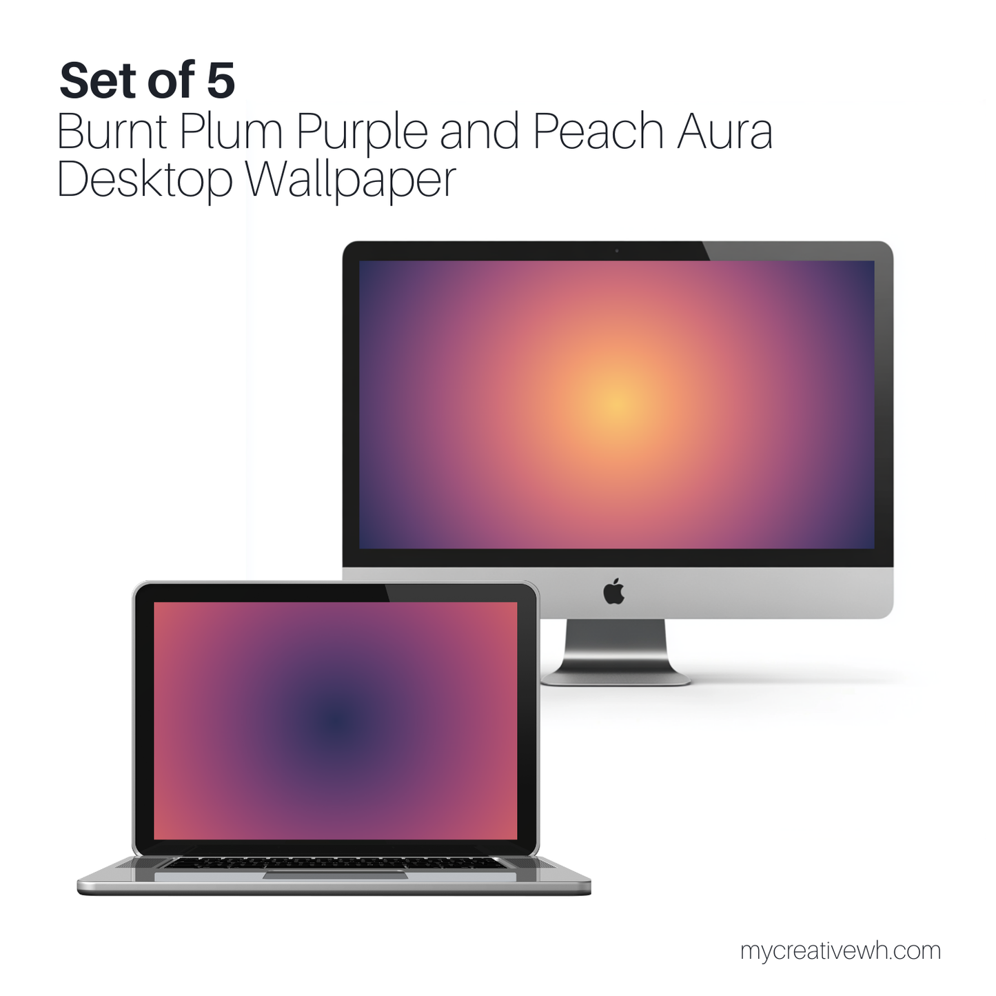 Burnt Plum Purple and Peach Aura Desktop Wallpaper