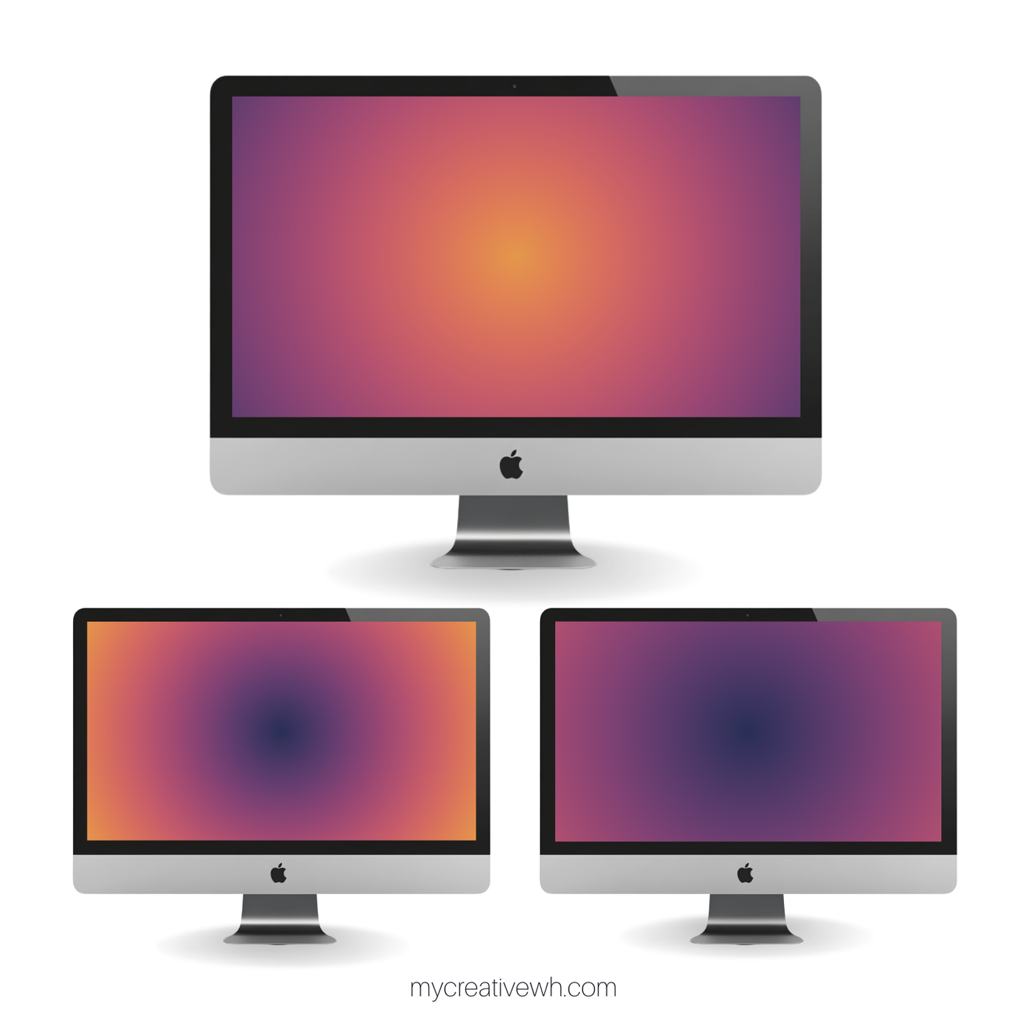 Burnt Plum Purple and Peach Aura Desktop Wallpaper
