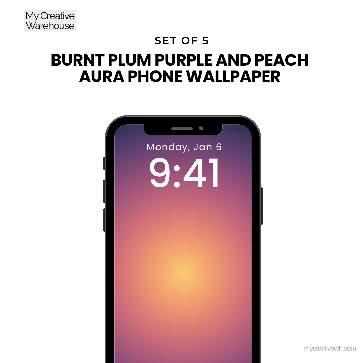 Burnt Plum Purple and Peach Aura Phone Wallpaper