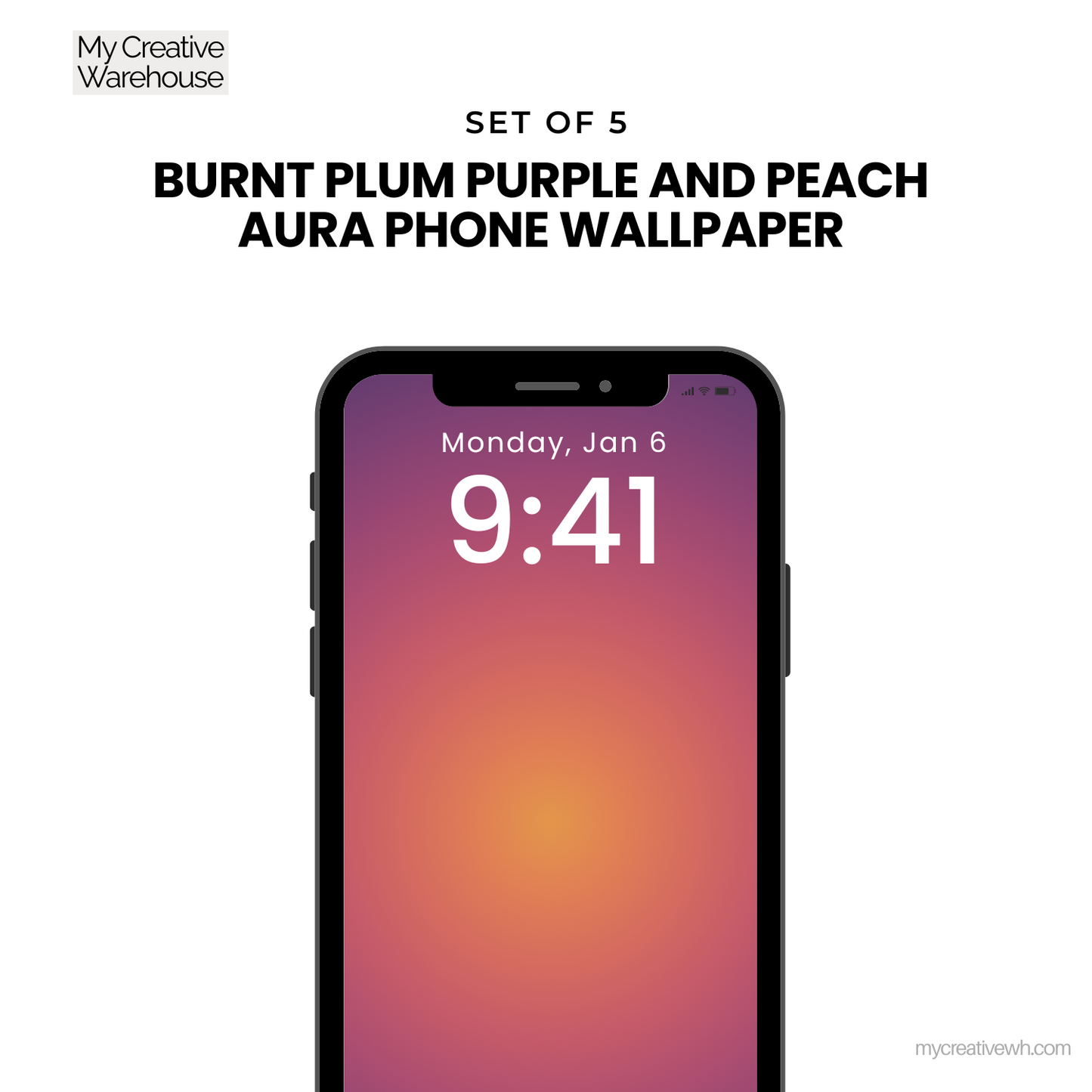 Burnt Plum Purple and Peach Aura Phone Wallpaper