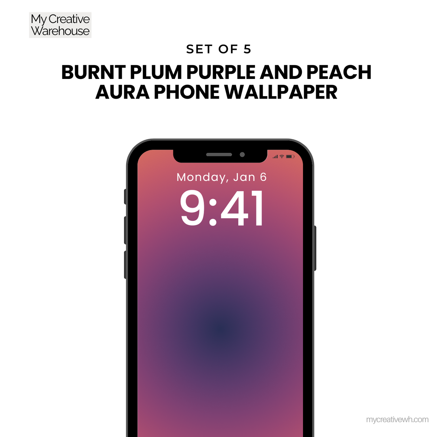 Burnt Plum Purple and Peach Aura Phone Wallpaper
