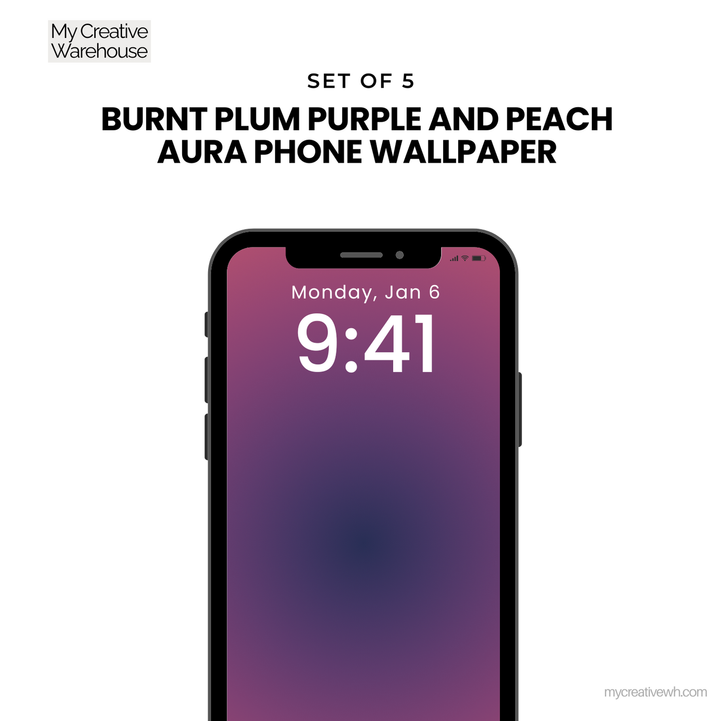Burnt Plum Purple and Peach Aura Phone Wallpaper