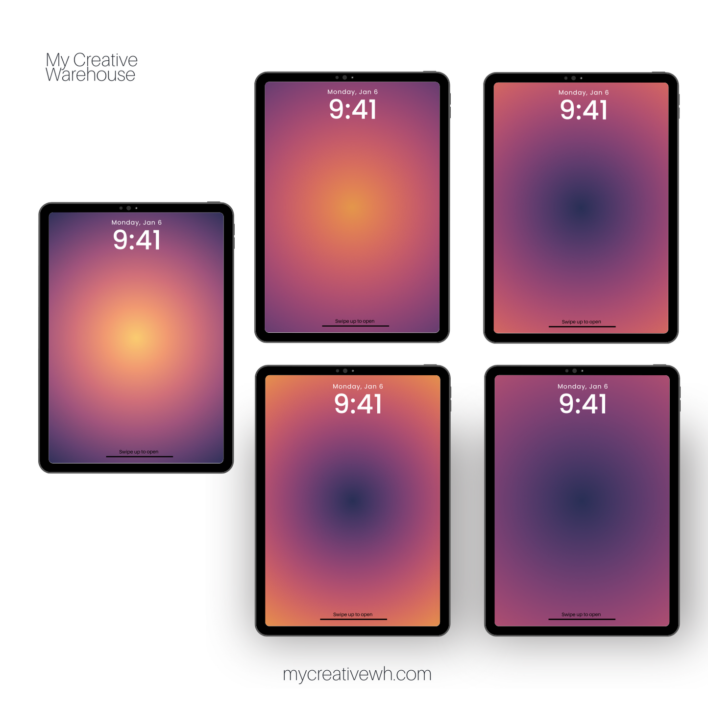 Burnt Plum Purple and Peach Aura iPad Wallpaper