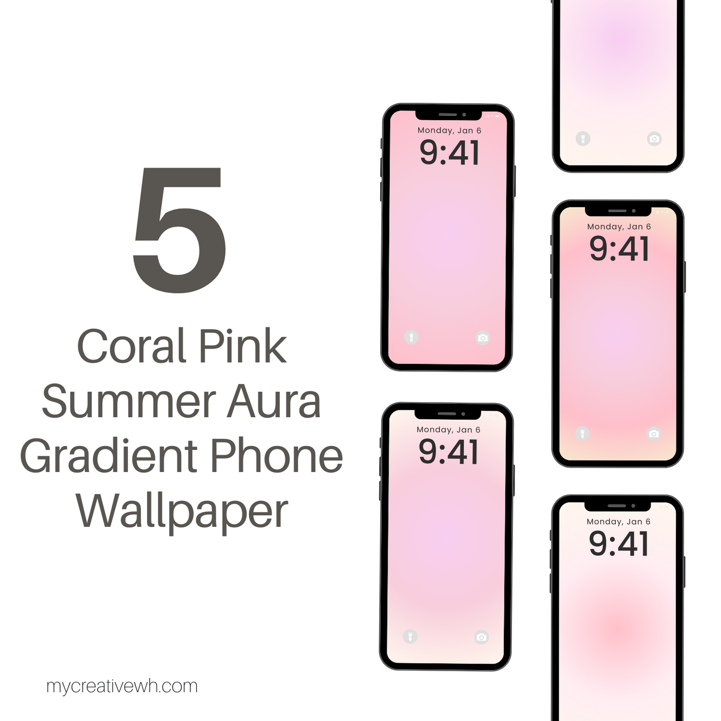Coral Pink Summer Aura Gradient Phone Wallpaper