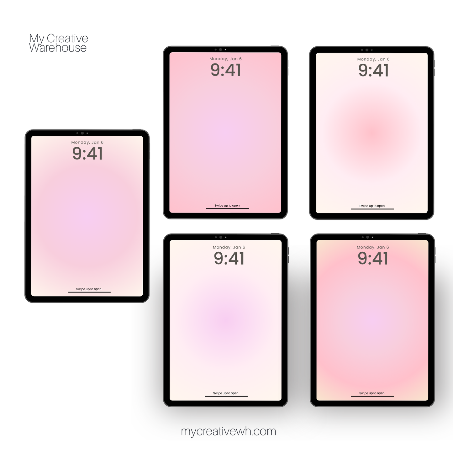Coral Pink Summer Aura Gradient iPad Wallpaper