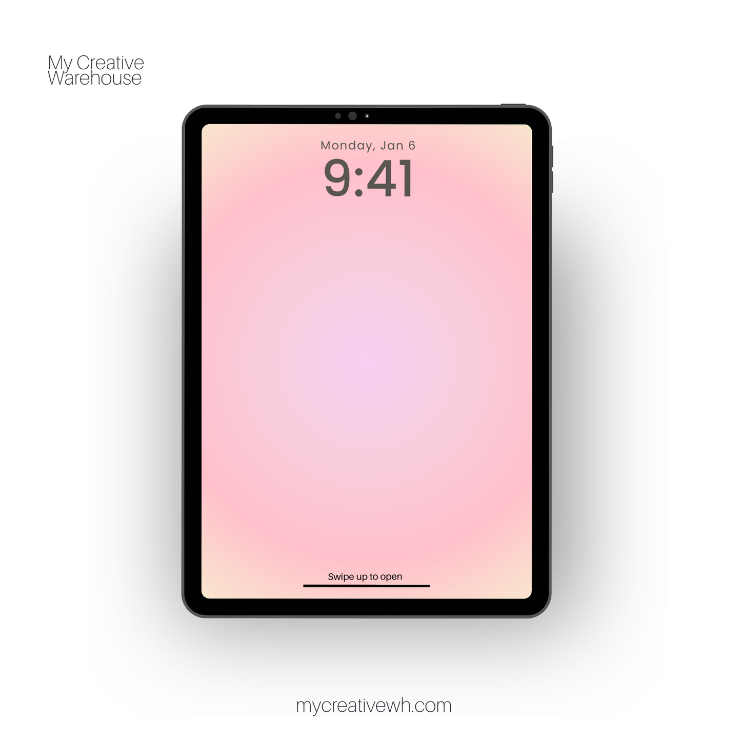 Coral Pink Summer Aura Gradient iPad Wallpaper