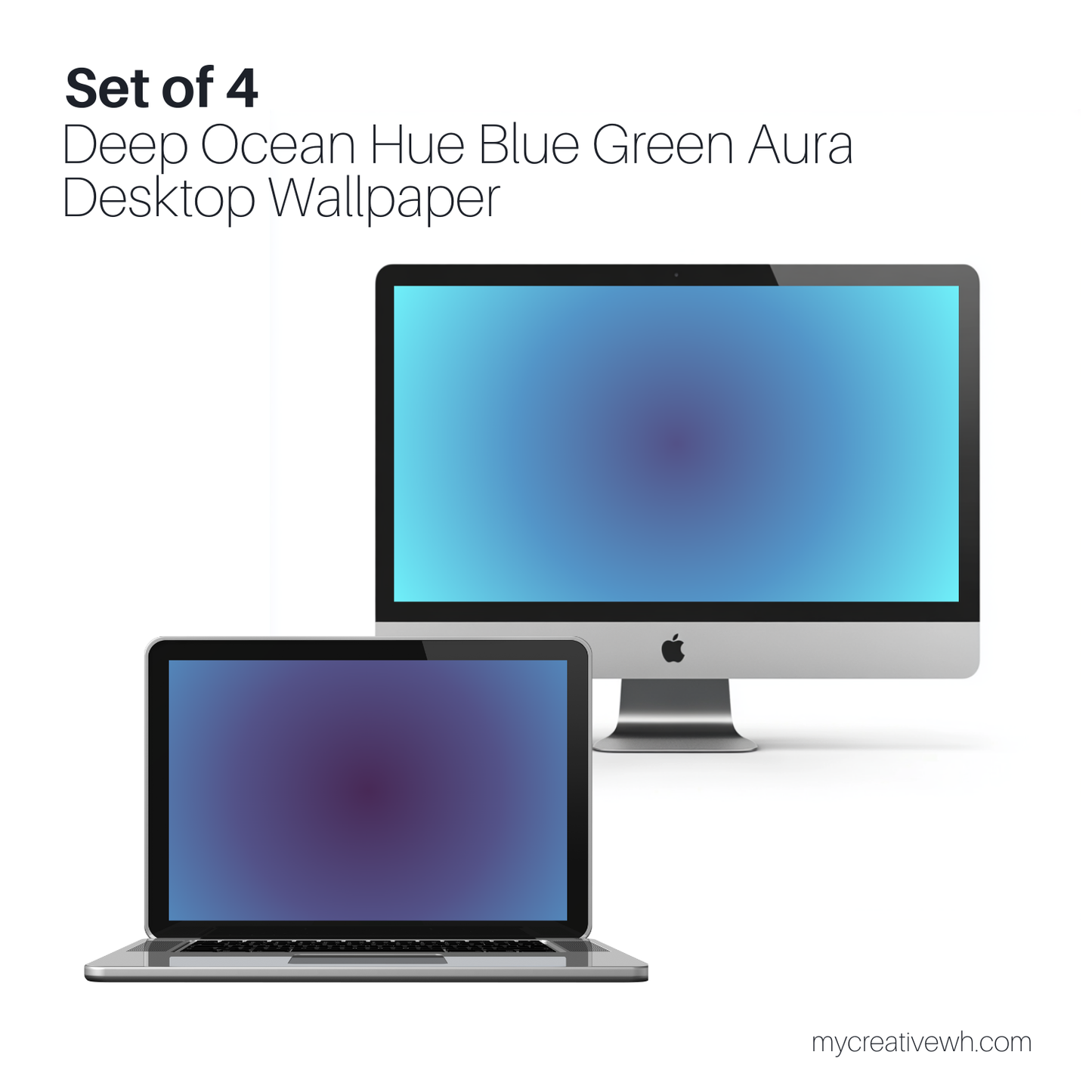 Deep Ocean Hue Blue Green Aura Desktop Wallpaper