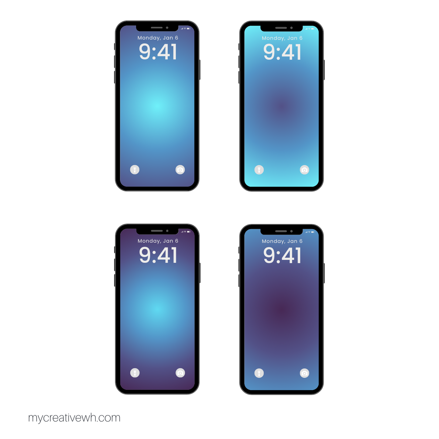 Deep Ocean Hue Blue Green Aura Phone Wallpaper