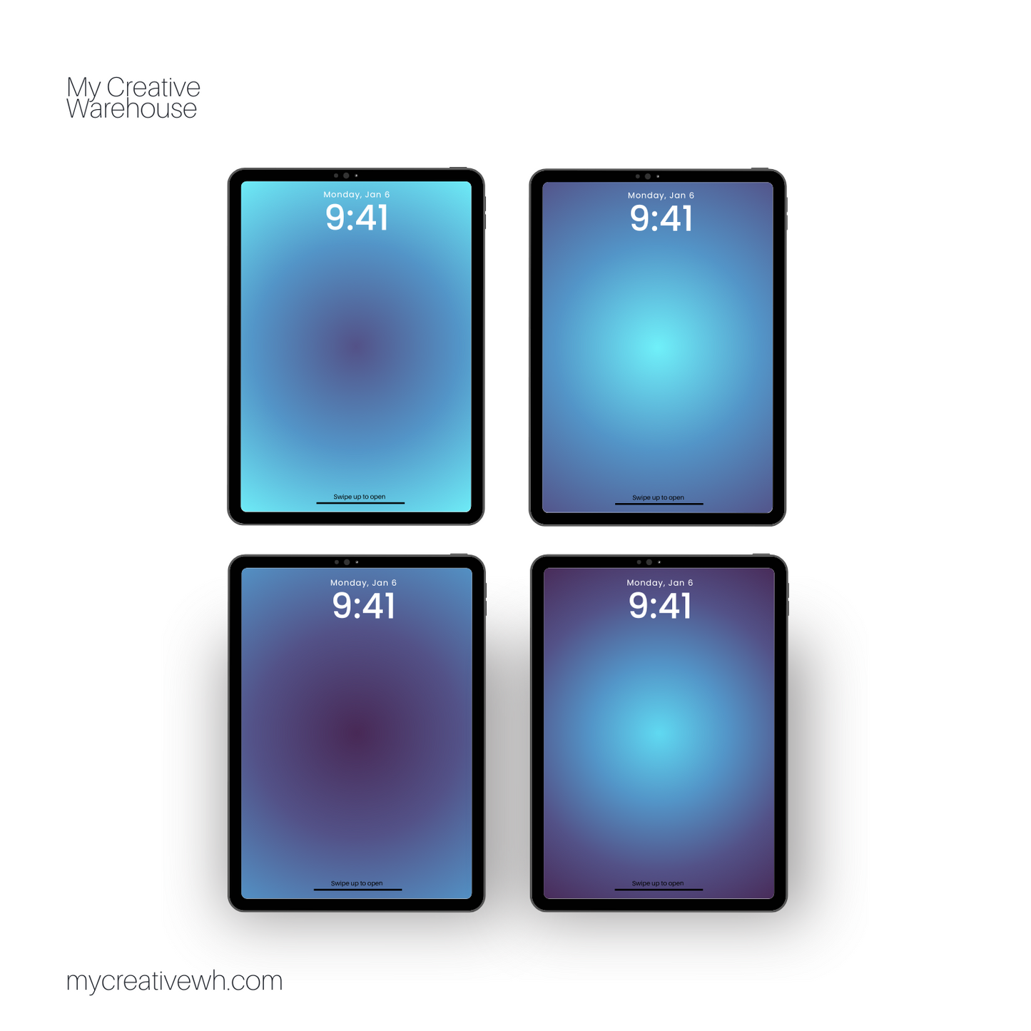 Deep Ocean Hue Blue Green Aura iPad Wallpaper