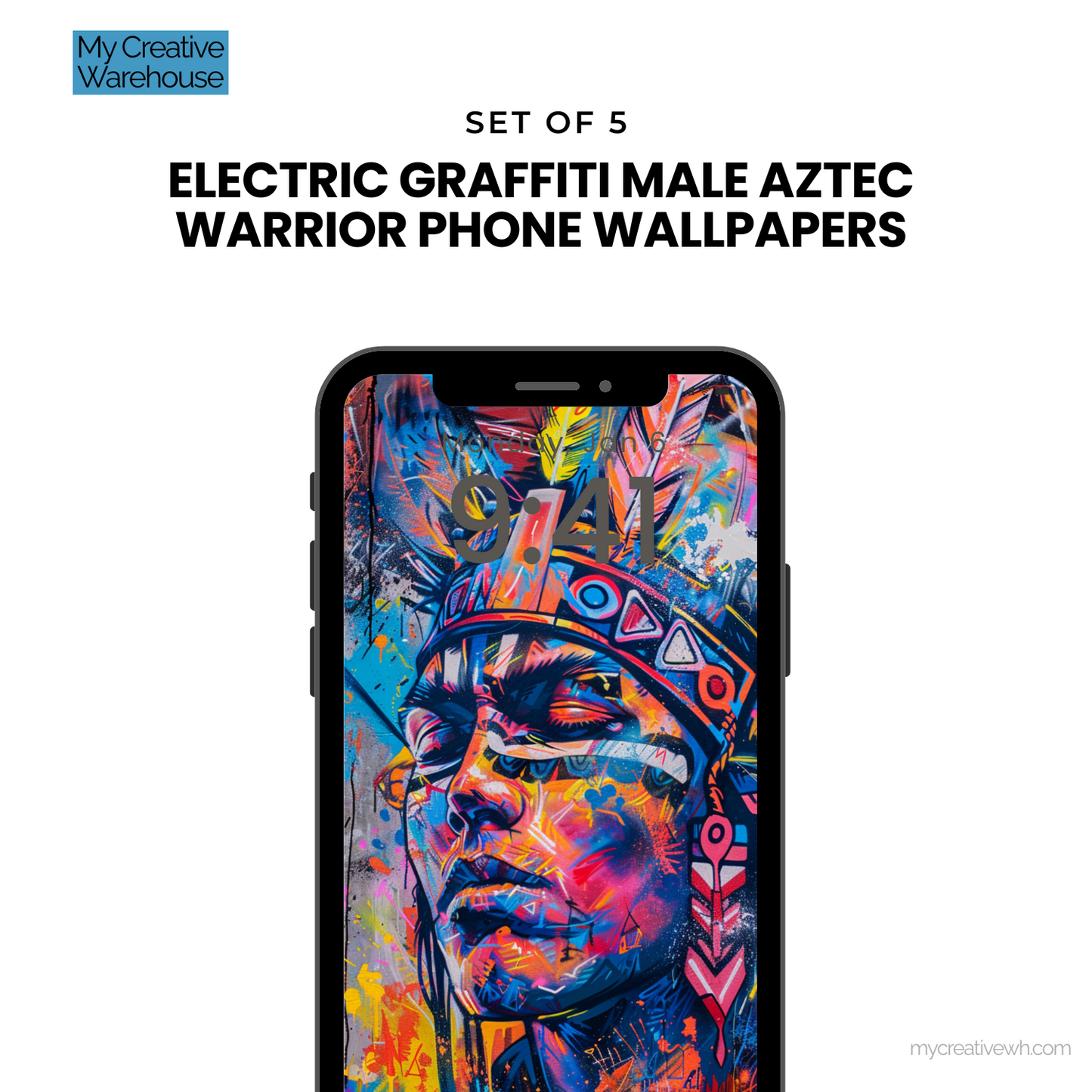 Electric Graffiti Male Aztec Warrior Phone Wallpapers