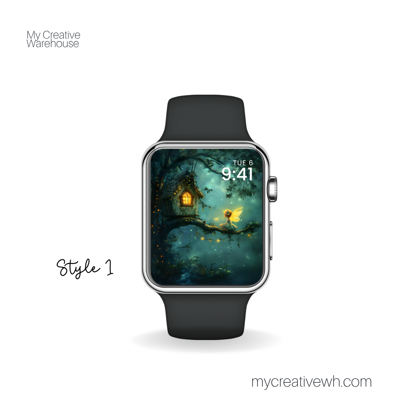 Glowing Pixie Fairy in the Forest Apple Watch Wallpaper