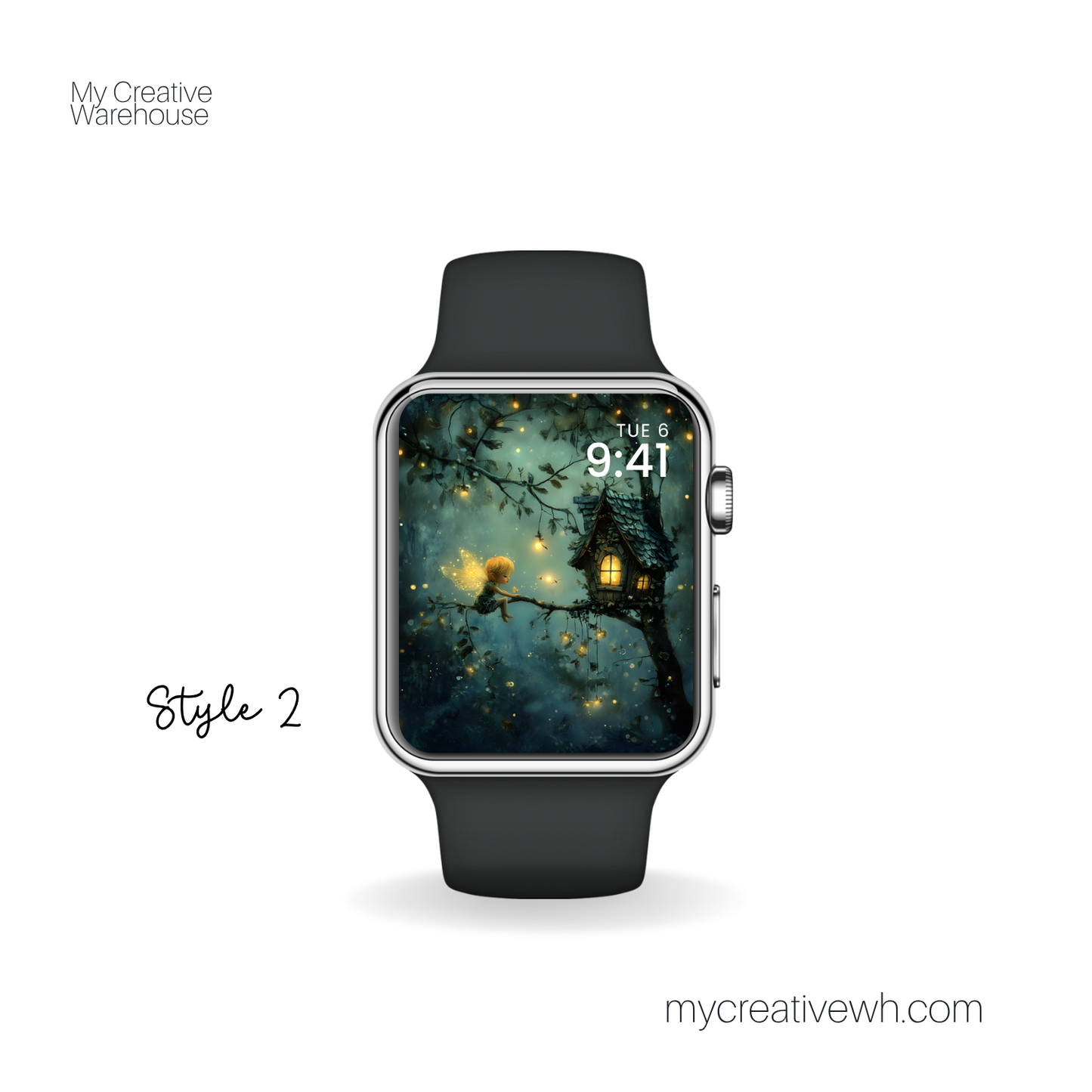 Glowing Pixie Fairy in the Forest Apple Watch Wallpaper