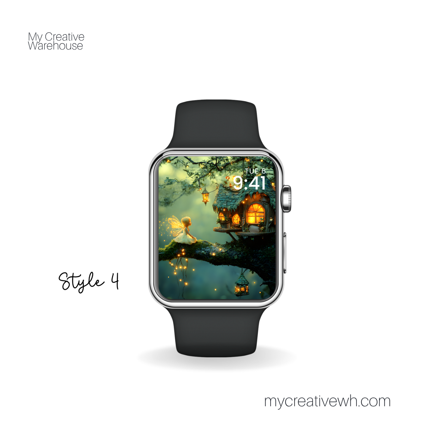 Glowing Pixie Fairy in the Forest Apple Watch Wallpaper