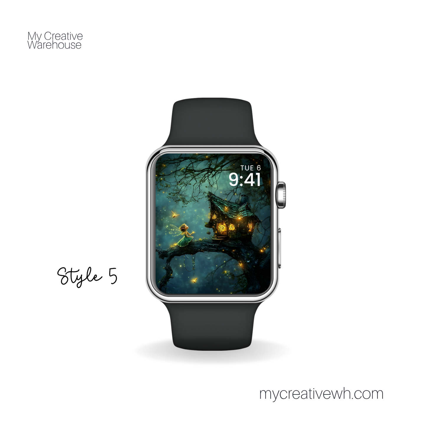 Glowing Pixie Fairy in the Forest Apple Watch Wallpaper
