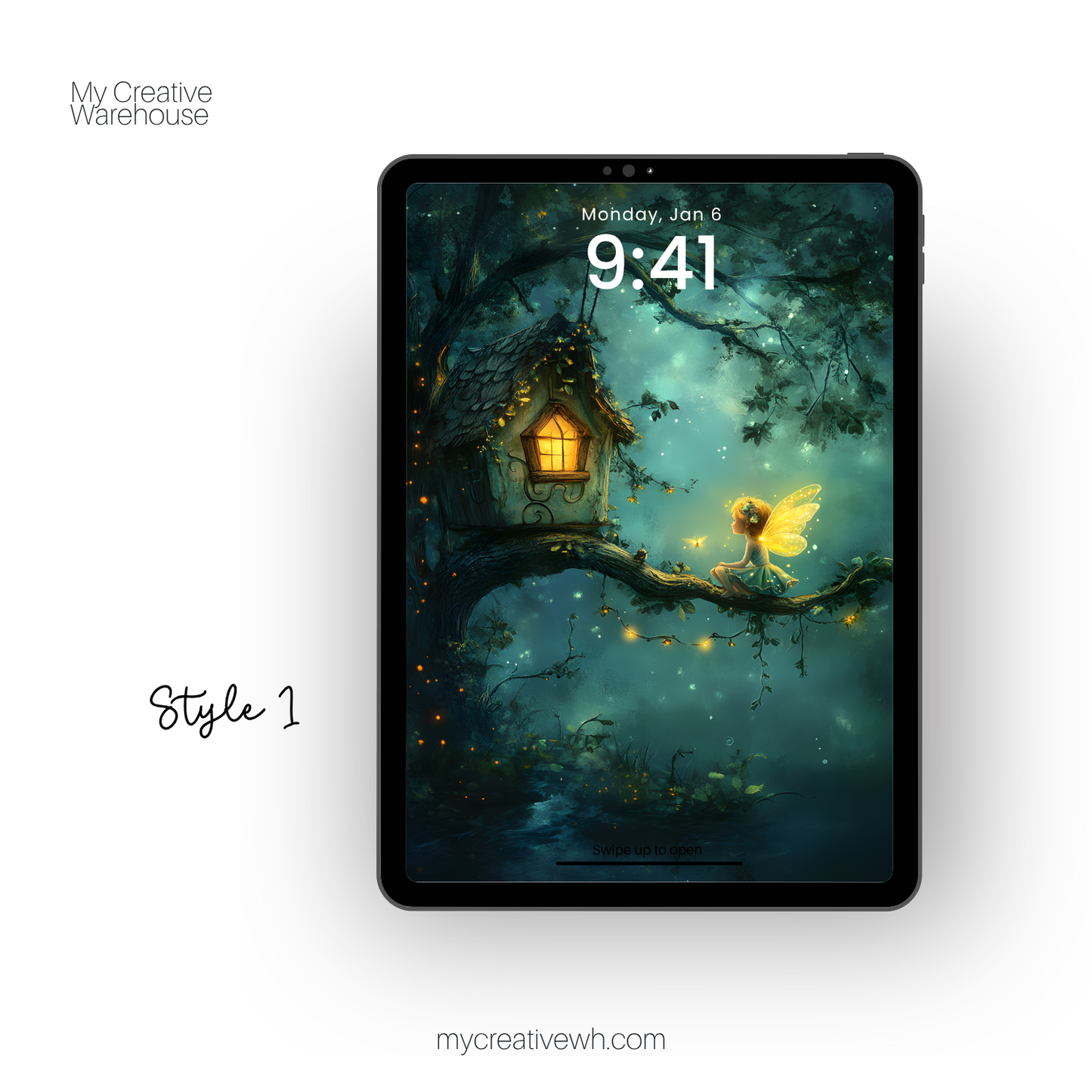 Glowing Pixie Fairy in the Forest iPad Wallpaper
