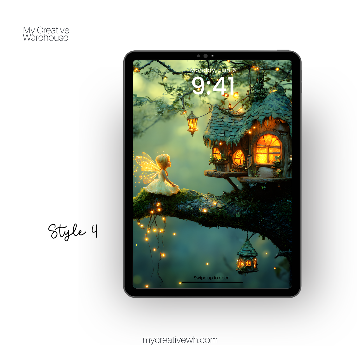 Glowing Pixie Fairy in the Forest iPad Wallpaper