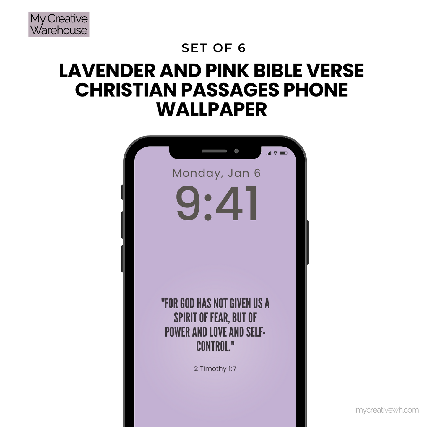 Lavender and Pink Bible Verse Christian Passages Phone Wallpaper