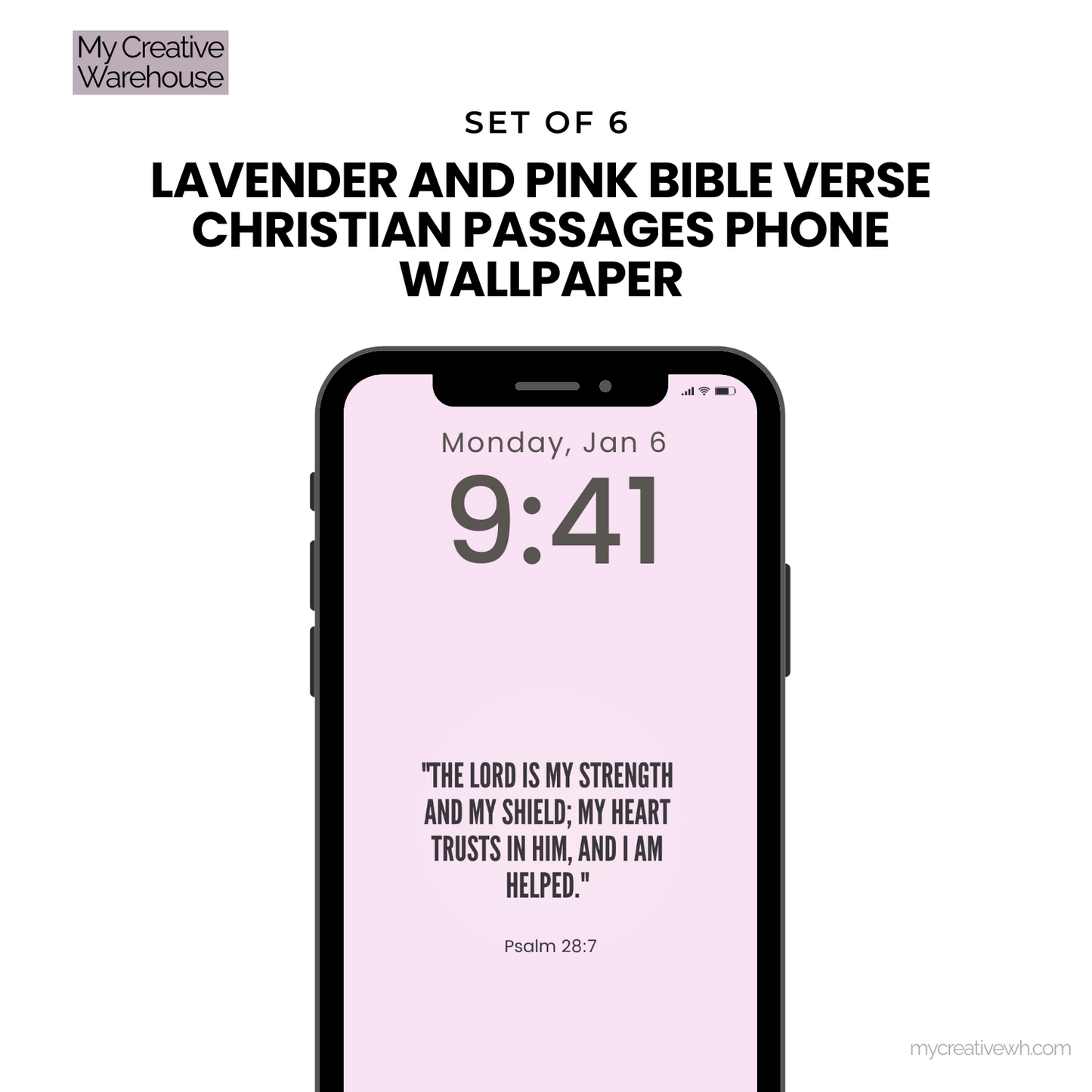 Lavender and Pink Bible Verse Christian Passages Phone Wallpaper