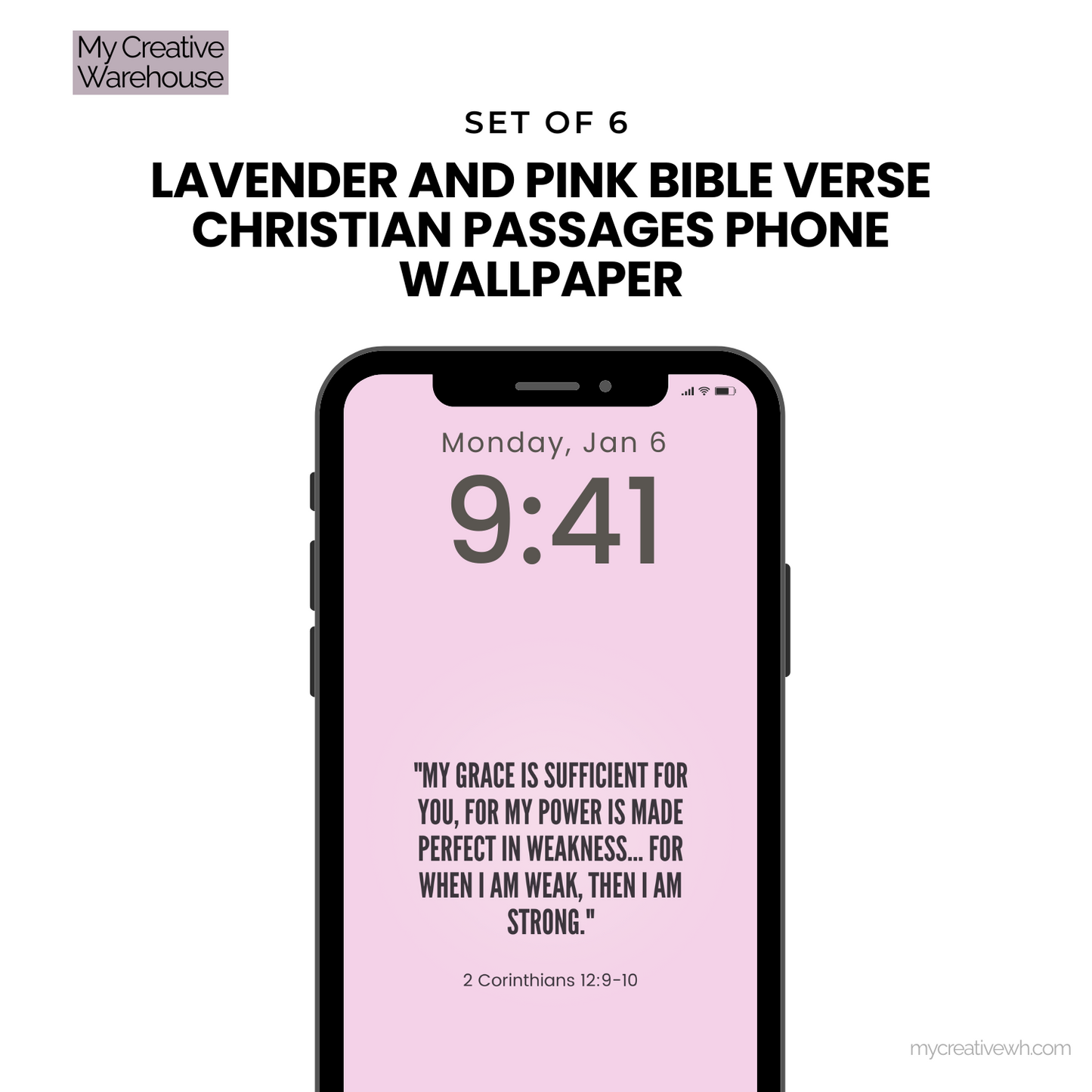 Lavender and Pink Bible Verse Christian Passages Phone Wallpaper