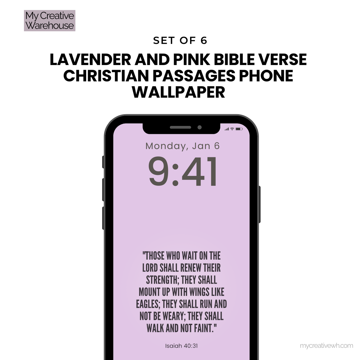 Lavender and Pink Bible Verse Christian Passages Phone Wallpaper