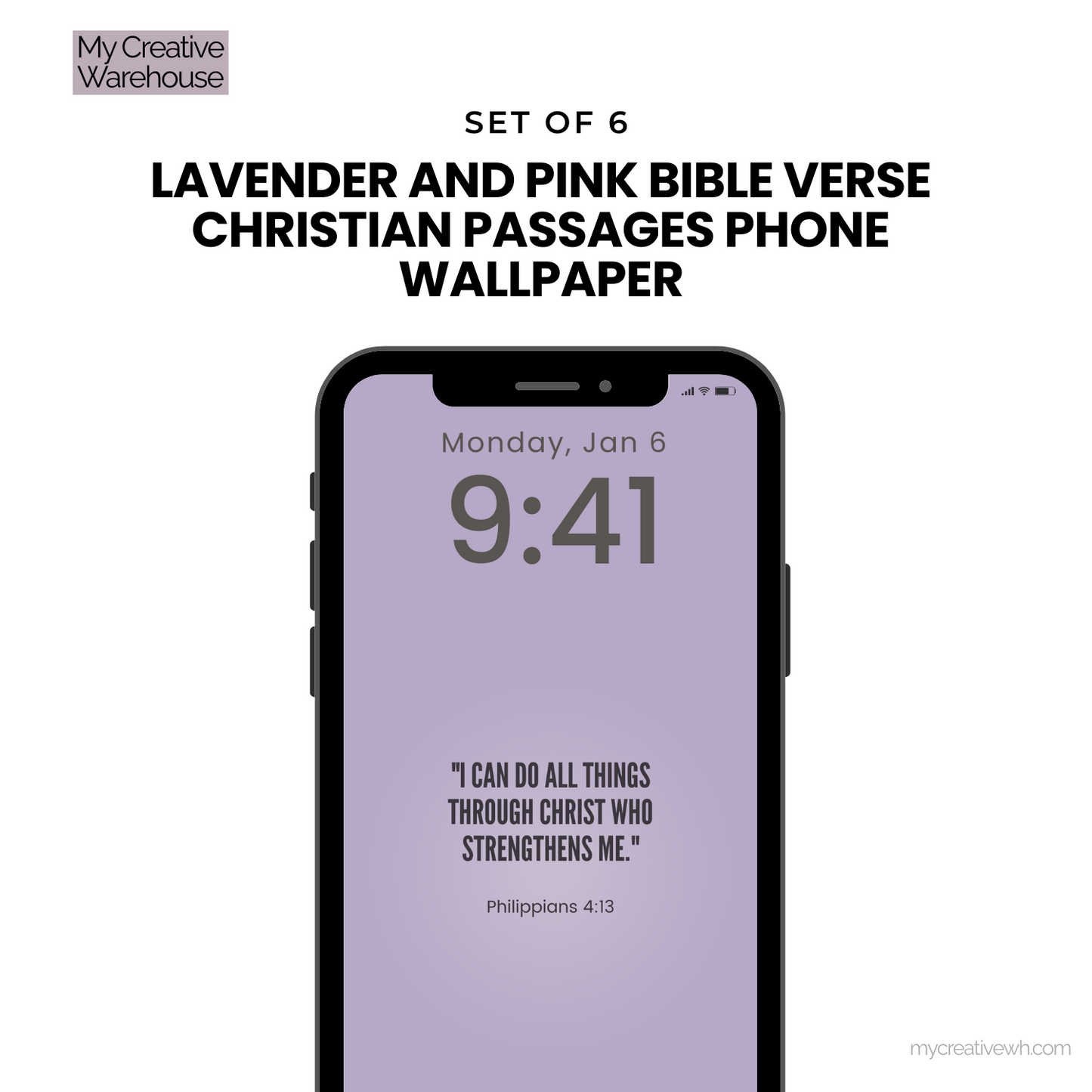 Lavender and Pink Bible Verse Christian Passages Phone Wallpaper