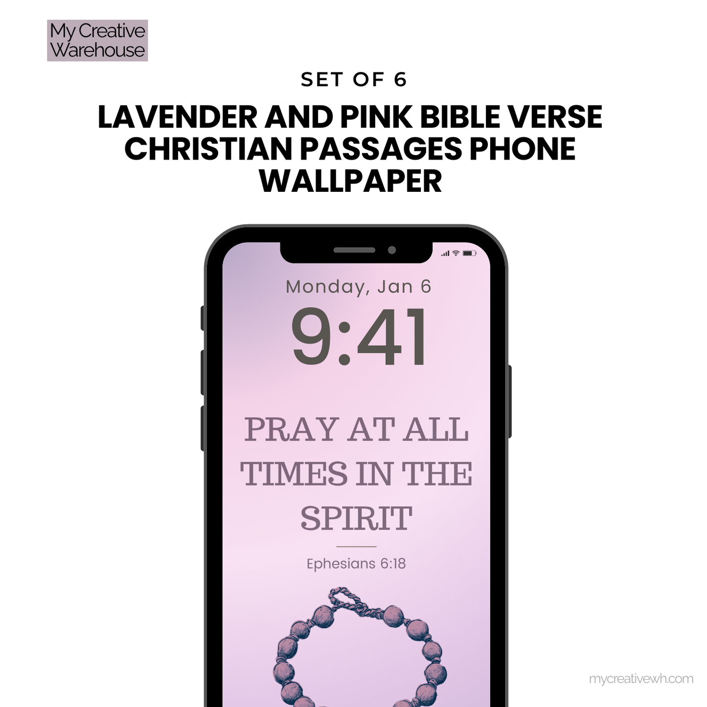 Lavender and Pink Bible Verse Christian Passages Phone Wallpaper